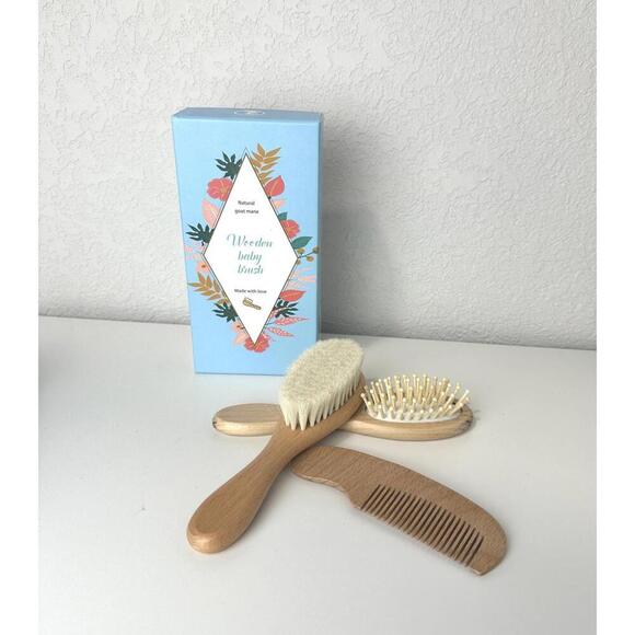 Tokcom Baby/Toddler Hairbrush Set with soft Goat bristles - Picture 8 of 8